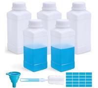 Ferenando 5 Pz 500 ml Bottiglie a Bocca Larga con Tappo a Vite | Riutilizzabile Bottigliette di Plastica, Flacone per Sostanze Chimiche, Contenitore da Laboratorio - Semitrasparente