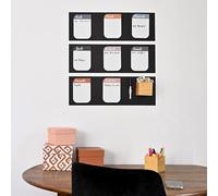 FERFLEX - Ardesia magnetica- Planning settimanale EN - Ardesia cancellabile - Decorazione domestica - Set di 8 lavagne fornite con feltro nero cancellabile a secco