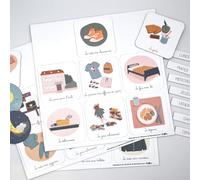 FERFLEX - Educational Magnetic Game for Children - My Little Rituals - Morning and Evening ENG - Usable on All Magnetic Surfaces - 36 magneti