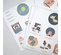 FERFLEX - Gioco magnetico pedagogico per bambini -I miei piccoli rituali mattina e sera versione FR - Utilizzabile su tutti i supporti magnetici - Gioco per bambini 3 anni - 36 magneti