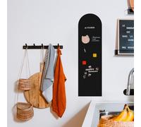 FERFLEX - Kit carta da parati magnetica arrotondata - Versione adesiva riposizionabile - Ardesia cancellabile - Decorazione murale - 8 magneti argentati inclusi - 1m x 28cm