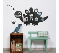 FERFLEX - Lavagna magnetica Dinosauro per bambini - decorazione da parete con banda magnetica riposizionabile - venduta con un set di forme geometriche - 60 x 107,5 cm