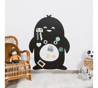 FERFLEX - Lavagna magnetica per bambini - Pinguino - decorazione da parete con banda magnetica riposizionabile - venduta con un set di forme geometriche - 60x81cm