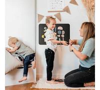 FERFLEX - Lavagna magnetica per bambini - Rettangolo - decorazione da parete con banda magnetica riposizionabile - venduta con un set di forme geometriche - 38x58cm.