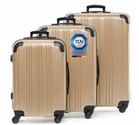 FERGÉ set di 3 valigie viaggio QUÉBEC - bagaglio rigido dure leggera 3 pezzi valigetta 4 ruote beige