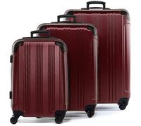 FERGÉ set di 3 valigie viaggio QUÉBEC - bagaglio rigido dure leggera 3 pezzi valigetta 4 ruote rosso