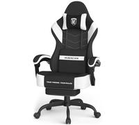 Ferghana Sedia da Gaming Ergonomica,Sedia Gaming in Tessuto Tecnologico,Sedia da Ufficio con Massaggio,Cuscino Primaverile,Poggiatesta,Braccioli, Ampio Sedile Piatto,Poltrona Ufficio,Nero