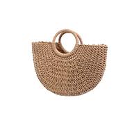 Feriany 1 PCS Spiaggia di Carta Corda di Paglia Artificiale Borsa della Spesa Donne Estate Spiaggia Borsa, Colore caffè., Taglia