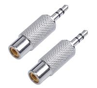 Feriany 2 x Adattatore audio stereo maschio a mono femmina da 3,5 mm, argento