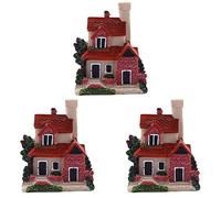 Feriany 3 mini casette in resina in miniatura, giardino fatato, paesaggio, casa, giardino, in resina, 4 stili, colore casuale