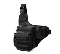 Feriany Borsa da per arrampicata, tasca sul petto per ciclismo, escursionismo, viaggi, sport all'aria aperta, crossbody da pesca, colore nero