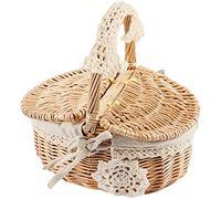 Feriany Cesto di vimini fatto a mano vimini picnic cestino shopping e cestino da picnic vimini