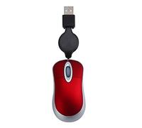 Feriany Mini USB Wired Mouse Retrattile Mouse 1600 Ottico Mouse Da Viaggio Mouse per Windows 98 2000 XP Vista Ve (Rosso)