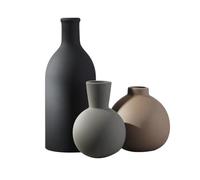 Feriany Set di 3 vasi in ceramica, decorazione per la casa, per bouquet, erba di pampa, fiori freschi secchi