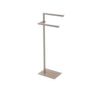 PIANTANA PORTA ASCIUGAMANI BAGNO DOPPIA BASE VETRO FULL TORTORA 20x28xh.86,5cm
