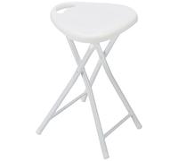 Sgabello pieghevole salvaspazio con seduta in abs e gambe in acciaio bianco