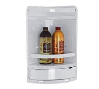 Angoliera mensola bagno ad angolo per doccia L 20 x H 41 x P 20 in plastica