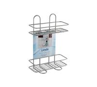 MENSOLA DOCCIA RETTANGOLARE 2 RIPIANI IN ACCIAIO LINEA LINDA L26 x P11 x H35 cm