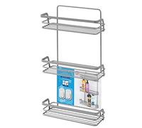 MENSOLA DOCCIA RETTANGOLARE 3 RIPIANI IN ACCIAIO LINEA LINDA L26,4xP10xH49,5cm