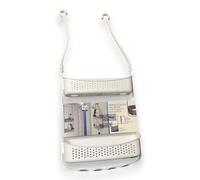 Mensola doccia Feridras Fox 2 ripiani porta oggetti agganci in silicone bianco