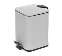 Pattumiera Cestino rifiuti bagno quadrata in acciaio bianco 3 Lt a pedale