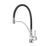 FERIDRAS Miscelatore lavello, Ottone, Cromo/Nero, 1