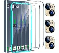 Ferilinso Confezione da 3 ciondoli per schermo per iPhone 14 con 2 pellicole protettive in vetro temperato per obiettivo della fotocamera e custodia del telefono ultra accessori Protector de Pantalla