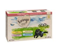 Feringa Classic Meat Kitten Buste 12 x 85 g Umido per gattini - Mix 2: Pollame, Tacchino & Coniglio, Pollo & Trota, Salmone & Tacchino
