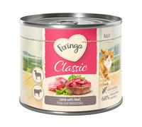 Feringa Classic Meat Menù 6 x 200 g umido per gatti - Agnello & Manzo con Piselli e Crescione: