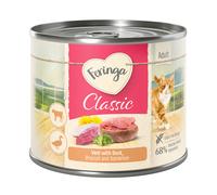 Feringa Classic Meat Menù 6 x 200 g umido per gatti - Anatra & Vitello con Broccoli e Tarassaco