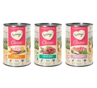 Feringa Classic Meat Menù 24 x 400 g umido per gatti - Mix 4: Pollame, Agnello e Coniglio, Salmone e Tacchino