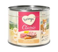 Feringa Classic Meat Menù Kitten 6 x 200 g - Pollo & Vitello con Carotine e Tarassaco