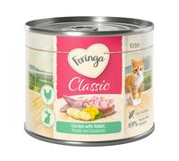 Feringa Kitten Starter Set con Snack - Set 4: 400 g secco Anatra + 6 x 20 g umido Coniglio & Pollo + 30 g snack