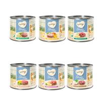 Feringa Single Meat Menù 6 x 200 g umido per gatti - Mix 1: Pollo, Coniglio, Agnello, Vitello, Anatra, Salmone