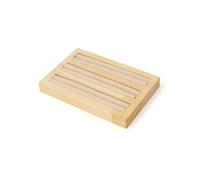 Feriuzymix Espositore per gioielli in legno Supporto in microfibra di ricambio impermeabile braccialetto copricapo spilla accessori beige 3 slot beige bianco