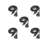 Feriuzymix Set di 5 cavi di prolunga da 1 m con porta USB singola, montaggio a incasso, per montaggio a incasso