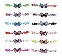Ferizzia 12 Pezzi Braccialetti Dell'amicizia Regolabili, Dell'amicizia Colorati, Braccialetti a Farfalla Intrecciati, Regali di Compleanno per Fiestas, per Niñas, Adolescentes, Mejores Amigas