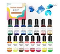Ferizzia 15 Pezzi Coloranti per Resina Epossidica, 15 Colori Liquido Altamente Concentrato Colore per Candele, Colorante per Saponi, per Saponi Fatti a Mano Fai Da Te, Arte della Resina, Creazioni