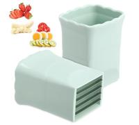 Ferizzia 2 Pezzi Multifunzionale Affettatrice a Tazza, Affettatrice Per Tazze Di Frutta, Utensile Portatile da Cucina per Tagliare Verdure, per Fragole Banane Uova Verdure (Verde)