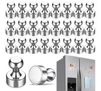 Ferizzia 24 Pezzi Calamite Potenti, 20 x 16 mm Magneti Neodimio Potenti, Calamite da Frigo Piccole, Durevole e Versatile, per Bronzo, Lavagne, Lastre Magnetiche, Frigorifero, Bacheca, Foto