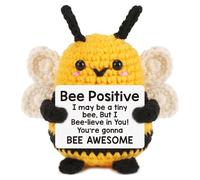 Ferizzia Divertente Ape Positiva, Carina Mini Ape Uncinetto Bambola, Mini Bambola Lavorata a Maglia, Regali Positivi, Regalo Di Incoraggiamento Per Donne, Bambini, Familiari, Amici