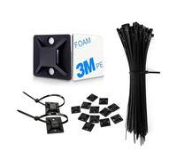 Ferizzia Fermacavo Adesivo Fascette, Fascette Supporto per Cavi Set, Supporti Autoadesivi per Cavi per Ufficio, Garage e Officina Cable Management, Ufficio Riparazione