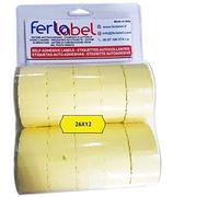 FERLABEL 26x12 BLISTER DA 10 ROTOLI FLUO GIALLO (15.000 ETICHETTE) PER PREZZATRICE
