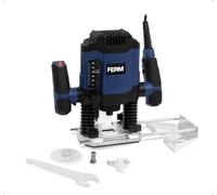 FERM Fresatrice Verticale 1200W - Per Frese da 6 e 8 mm, Velocità Variabile 16.000-30.000 giri/min, Profondità 55 mm, con Accessori e 3 Frese