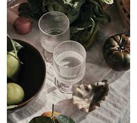 ferm LIVING Bicchiere da vino Ripple, trasparente, 270 ml, vetro, set di 2 ferm LIVING