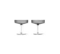Ferm Living Ripple Set di 2 Coppe Champagne Affumicate