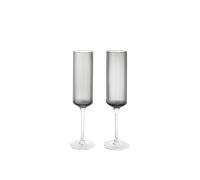 Ferm Living Ripple Bicchiere Champagne 15cl Set di 2 Grigio Fumé