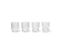 ferm LIVING Glass Ripple Small, trasparente, 60 ml, vetro, set da 4 ferm LIVING