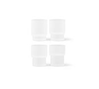 FERM LIVING Set di 4 bicchieri RIPPLE Frosted bianco