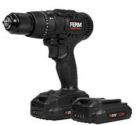 FERM Trapano a percussione a batteria 20V. Coppia 50Nm e Motore A 4 poli. Incl. 2 batterie 2.0Ah, un caricabatterie, 2 punte e una custodia